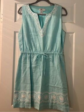 Vineyard Vines Linen Embroidered Dress
